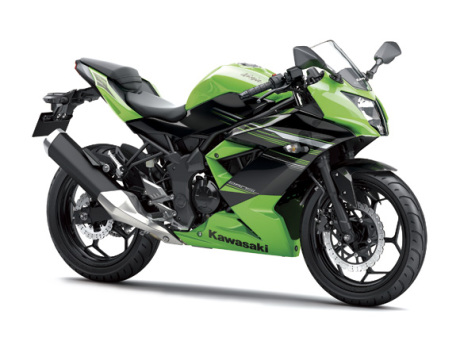 Kawasaki Ninja 250RR Mono warna hijau dengan stripping